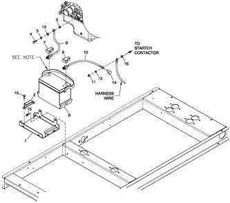 Battery C1 1.6l Diagram and Parts List for 0053183 (4108V30497)(2008) Generac Generator