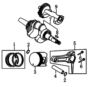 Crankshaft And Piston Diagram and Parts List for GP5500 (6593910A - 7330563A)(2012) Generac Generator