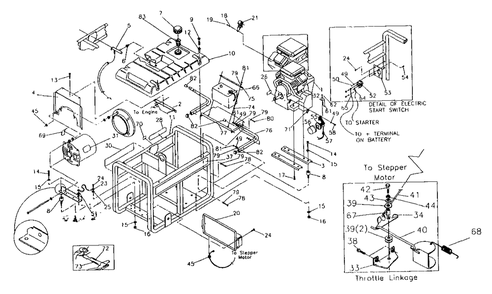 Cradle Drawing No. 98486 Diagram and Parts List for GN14003E (0497-0)(0497-0) Generac Generator
