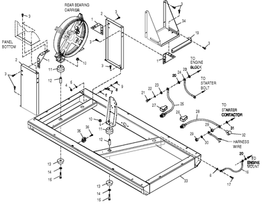 Mounting Base Diagram and Parts List for 0050990 (1305V02725 - 3205V03307)(2014) Generac Generator