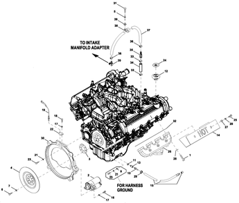 Ev Engine Common Parts 5.4l Cpl R/H Diagram and Parts List for QT04854ANAC (6886217 - 7005595)(2012) Generac Generator