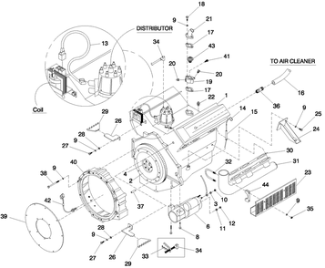 Engine Diagram and Parts List for 0047481 (3768061 - 3813080)(2003) Generac Generator