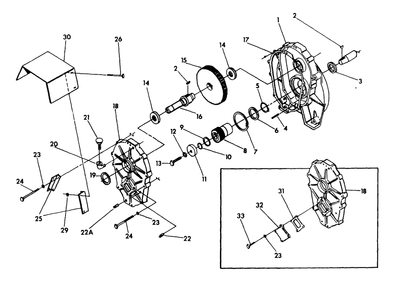 Gearbox Diagram and Parts List for 9740-5  Generac Generator