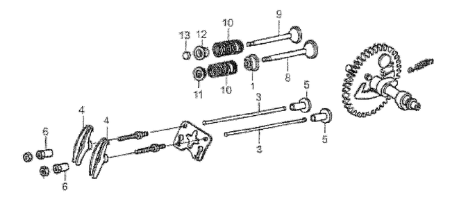 Push Rod And Valve Rocker Diagram and Parts List for 0057890 (7118013D - 7945934D)(2013) Generac Generator