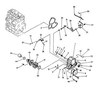 Timing Gear Housing And Governor Diagram and Parts List for 8950-2  Generac Generator