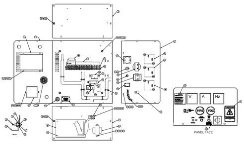 Control Panel 4.3l Diagram and Parts List for 0043733 (3705592)(2014) Generac Generator