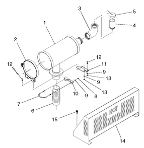 Muffler Diagram and Parts List for 0044741 (3580728 - 3694588)(2014) Generac Generator
