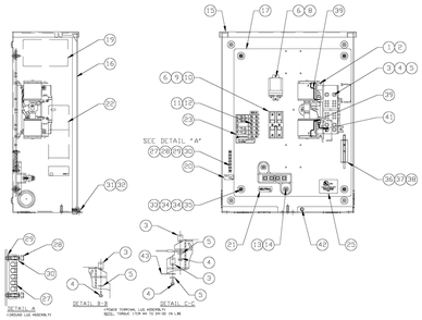 100a Transfer Switch Assembly Diagram and Parts List for 0053263 (5006763 - 5006773)(2008) Generac Generator