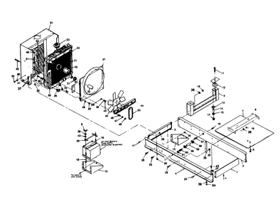 Mounting Base Diagram and Parts List for 1013-B  Generac Welder