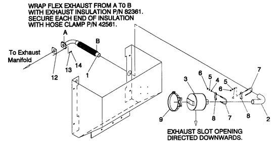 Exhaust Diagram and Parts List for 0965-0 Gr8 Generac Generator