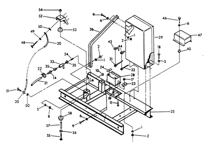 Mounting Base Diagram and Parts List for 9657-2  Generac Generator