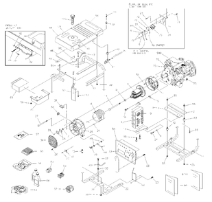 Main Unit Diagram and Parts List for 5500GCX (1786-0)(1786-0) Generac Generator