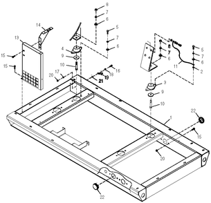 Mounting Base Diagram and Parts List for 0051040 (0505V01168)(2005) Generac Generator