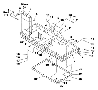 Mounting Base Diagram and Parts List for 4313-0 DG-50 Generac Generator