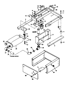 Mounting Base Diagram and Parts List for 6208-6  Generac Generator