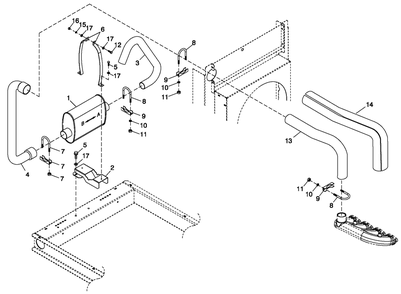 Exhaust System 1.6l C1 Diagram and Parts List for 0053251 (4646779 - 4869934)(2007) Generac Generator
