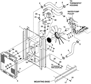Cooling System 5.4l/6.8l O/S C3 Diagram and Parts List for QT07068ANANA (5217447)(2008) Generac Generator