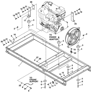 Mounting Base 2.4l C2 Diagram and Parts List for 0052591 (4407937 - 4789440)(2007) Generac Generator