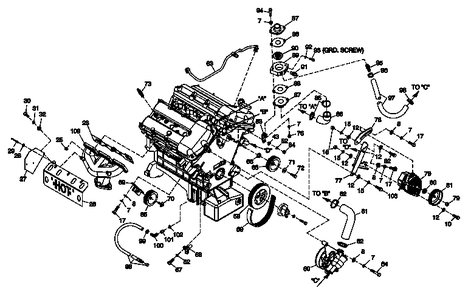 Engine Common Parts 3.0l G14 Diagram and Parts List for CT06030ANAN (1907V23210 - 4807V25565)(2007) Generac Generator