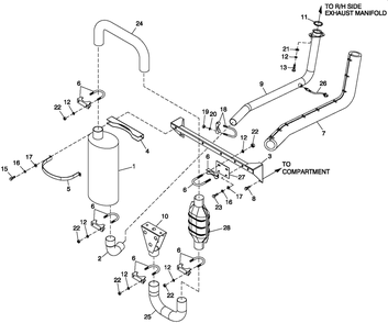 Muffler Exhaust 2.4l G2 Emissions Diagram and Parts List for QT04524ANSY (5649706 - 5876247)(2010) Generac Generator