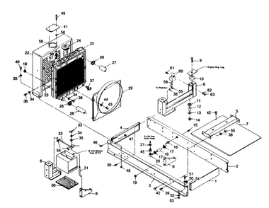 Mounting Base Diagram and Parts List for 1014-A  Generac Welder