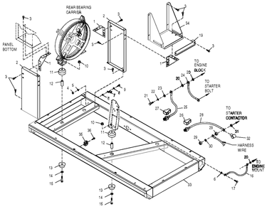 Mounting Base Diagram and Parts List for 0051050 (0505V01172 - 3105V03296)(2005) Generac Generator