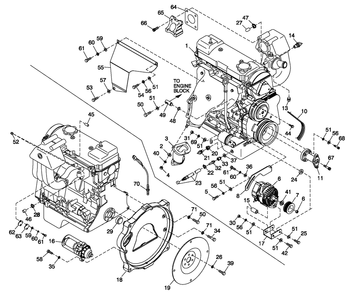 Engine Common Parts Diagram and Parts List for 0052590 (4362167 - 4407219)(2006) Generac Generator
