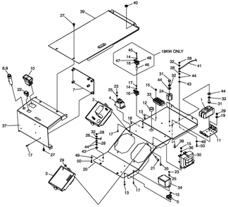 Control Panel 2 Diagram and Parts List for 0052470 (4913782 - 4933931)(2007) Generac Generator