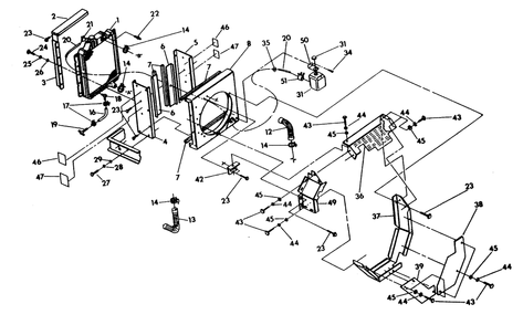 Radiator Diagram and Parts List for 9657-2  Generac Generator