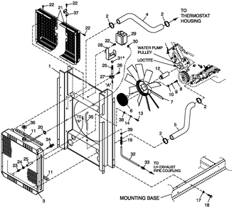 C3 Cooling System And Fan Drive Diagram and Parts List for CT07068ANAN (0307V21736 - 1707V23207)(2007) Generac Generator
