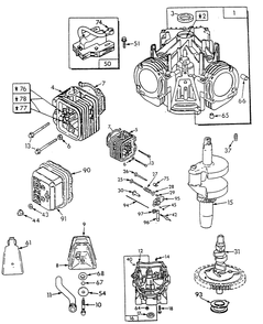 Engine Parts (Part 2) Diagram and Parts List for 9653-2  Generac Generator