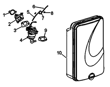 Carburetor And Air Cleaner 1 Diagram and Parts List for 0064270 (7654565A)(2012) Generac Generator