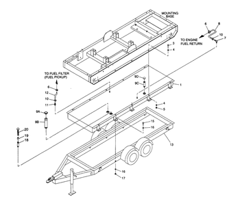 Trailer Diagram and Parts List for 4363-1  Generac Generator
