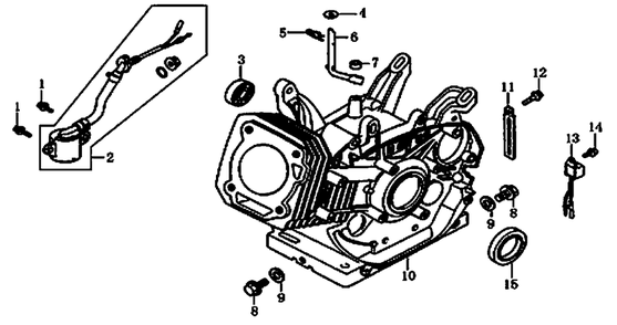 Crankcase Diagram and Parts List for GP7500 (6540842A - 7050161A)(2012) Generac Generator