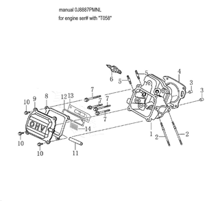 Cylinder Head 2 Diagram and Parts List for 006022-0  Generac Pressure Washer