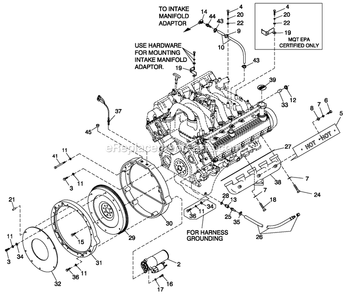 Engine Common Parts R/H Side 6.8l G/B Cpl Diagram and Parts List for ST13068GNAN (5276944)(2009) Generac Generator