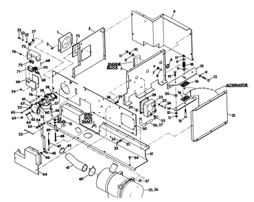 Engine Shroud Diagram and Parts List for 6120-1  Generac Generator