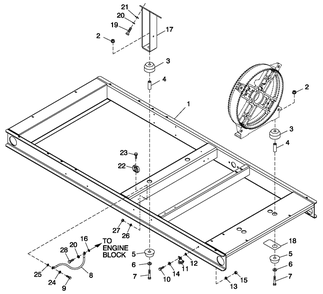 Mounting Base Diagram and Parts List for QT04039AVAN (4230737 - 4230740)(2005) Generac Generator