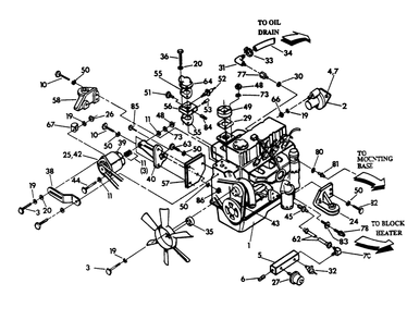 3.0 Liter Diesel Engine Diagram and Parts List for 9488-0  Generac Generator