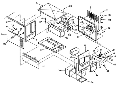 Home Standby Enclosure Diagram and Parts List for 9653-2  Generac Generator