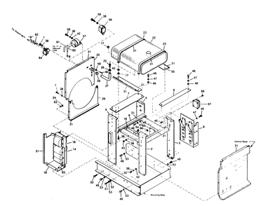Alternator Compartment Diagram and Parts List for 1010-B  Generac Welder