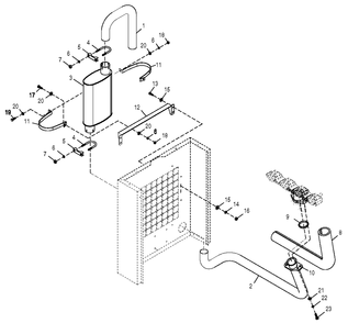 Muffler Diagram and Parts List for 0049900 G26 2014-11-24 3956988 - 412014 Generac Generator