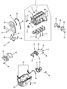 Cylinder Block And Oil Pan Diagram and Parts List for 9012-0  Generac Generator