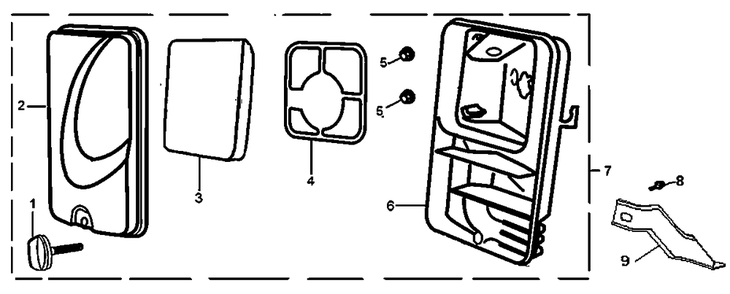 Air Cleaner Diagram and Parts List for LP3250 (7562443A - 7673224A)(2012) Generac Generator