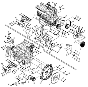 Engine Diagram and Parts List for 0049174 (4107338 - 4188737)(2005) Generac Generator