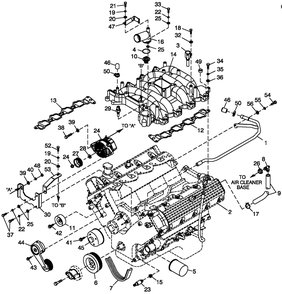 Engine Common Parts L/H Side 4.6l G3 Qt Diagram and Parts List for CT08046ANSN (0707V22030)(2007) Generac Generator