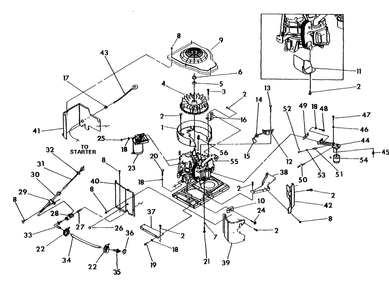 Engine Enclosure Diagram and Parts List for 0919-1  Generac Generator