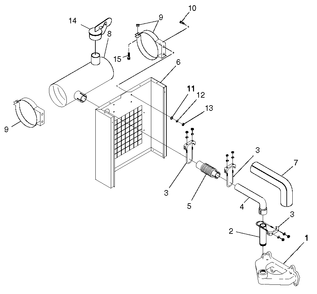 Muffler Diagram and Parts List for 0050980 (0605V01554 - 1005V02703)(2005) Generac Generator