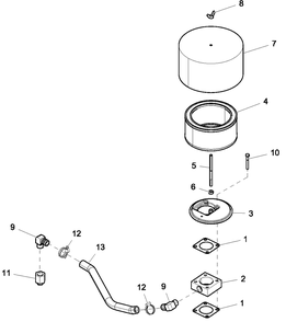 Ev Air Cleaner 2.4l G2 Turbo Diagram and Parts List for BT03624ANAN (5008V31599)(2008) Generac Generator