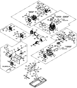Generator Diagram and Parts List for 0058320 (5820157 - 5820180)(2010) Generac Generator